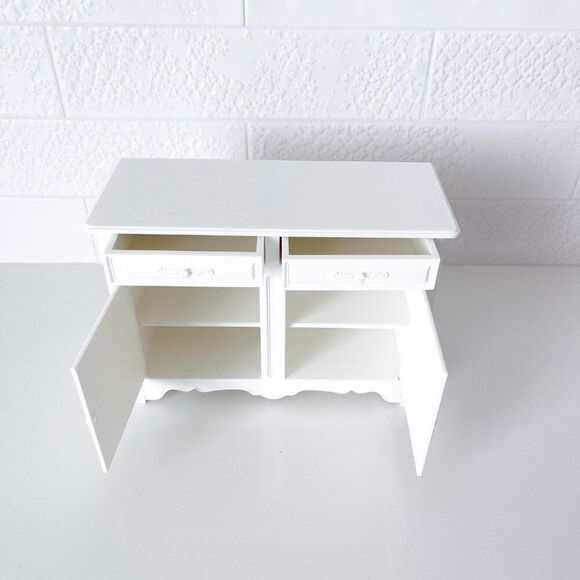 Barbie Miniature Dollhouse White French Cabinet Sideboard 1:6 Scale 3D Printed - Picture 4 of 5